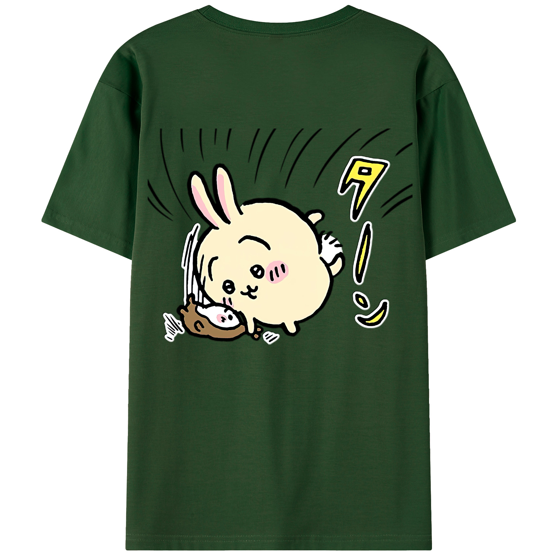 （画像用） ちいかわ うさぎ Chii-kawa usagi 綿100％半袖Tシャツ（背面プリント）
